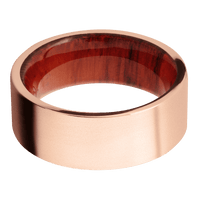14K Rose Gold + Bead Finish + Padauk