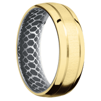 14K Yellow Gold + Crosssatin , Polish Finish + Tantalum