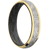 14K Yellow Gold + Polish Finish + Forged Carbon Fiber