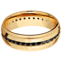 10K Yellow Gold + Hammer , Polish Finish