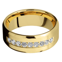 14K Yellow Gold + Satin , Polish Finish