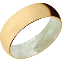 14K Yellow Gold + Satin Finish + Freshwater Mother of Pearl