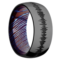 Zirconium + Polish Finish + Titanium Damascus