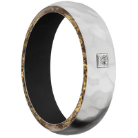 14K White Gold + Rockpolish Finish + Black