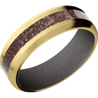 14K Yellow Gold + Satin , Satin Finish + Gun Metal Grey