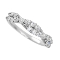 14K White Gold band with 18 Round Lab Grown Diamond (ST) having TCW-.54