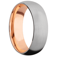 Titanium + Satin Finish + 14K Rose Gold