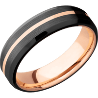 Zirconium + Satin , Polish Finish + 10K Rose Gold