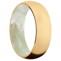 14K Yellow Gold + Satin Finish + Freshwater Mother of Pearl