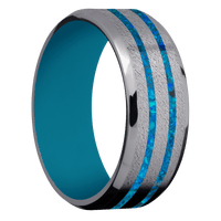 Tantalum + Anglestone , Polish Finish + Sea Blue