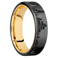 Zirconium + Anglesatin Finish + 14K Yellow Gold