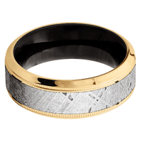 14K Yellow Gold + Polish , Polish Finish + Ebony