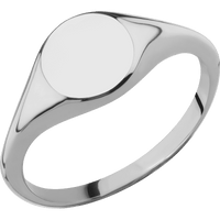 Small Circle signet ring (10mm) in Titanium, with a Thin style band.