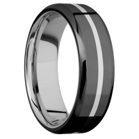 Zirconium + Polish , Polish Finish + 14K White Gold