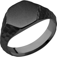 Medium Hexagon signet ring (13.9x12mm) in Zirconium, with a Wide style band.