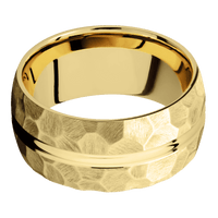 22K Yellow Gold + Polish , Rock Finish