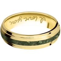 14K Yellow Gold + Satin , Polish Finish