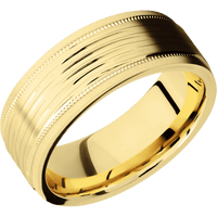 22K Yellow Gold + Treebark3 , Bead Finish