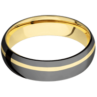 Zirconium + Polish , Polish Finish + 14K Yellow Gold