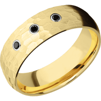 14K Yellow Gold + Hammer Finish