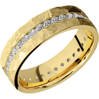 14K Yellow Gold + Rock Finish