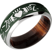 10K White Gold + Polish , Polish Finish + Cocobolo