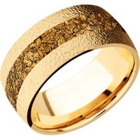 14K Yellow Gold + Stipple Finish