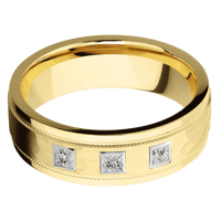 10K Yellow Gold + Hammer , Polish Finish
