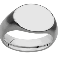 Medium Horizontal Oval signet ring (16x13mm) in Titanium, with a Wide style band.