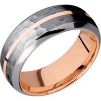 Tantalum + Hammer , Polish Finish + 14K Rose Gold