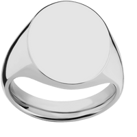 Large Oval signet ring (20x16mm) in Titanium, with a Thin style band.