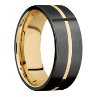 Zirconium + Satin Finish + 10K Yellow Gold