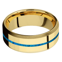 10K Yellow Gold + Polish , Sand Finish