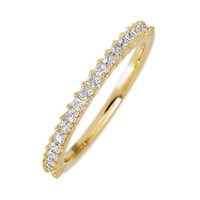 10K Yellow Gold band with 21 Princess Lab Grown Diamond having TCW-.63