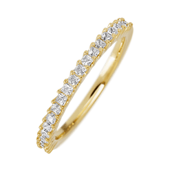 10K Yellow Gold band with 21 Princess Lab Grown Diamond having TCW-.63