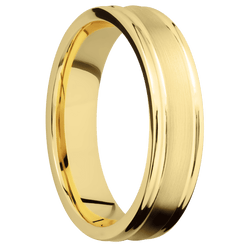 10K Yellow Gold + Satin , Polish Finish
