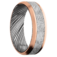18K Rose Gold + Hammer , Bead Finish + Woodgrain