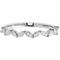 10K White Gold band with 11 Marquise Lab Grown Diamond having TCW-.33