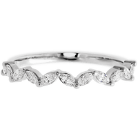 14K White Gold band with 11 Marquise Lab Grown Diamond having TCW-.33