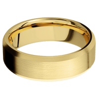 14K Yellow Gold + Satin , Bead Finish