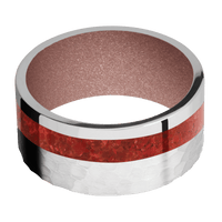 Palladium Silver + Hammer , Polish Finish + Rose Gold