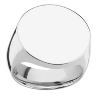 Extra Large Circle signet ring (22mm ) in Palladium Silver, with a Wide style band.
