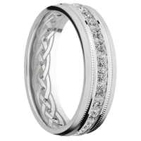 14K White Gold + Polish , Satin Finish