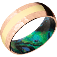 14K Rose Gold + Hammer Finish + Abalone