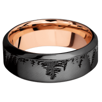Zirconium + Anglesatin , Polish Finish + 14K Rose Gold