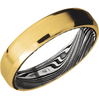 18K Yellow Gold + Satin , Polish Finish + Marble
