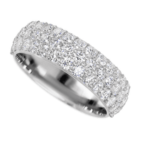 14K White Gold band with 46 Round Lab Grown Diamond having TCW-1.38