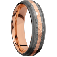 Tantalum Noir + Rock , Sand Finish + 14K Rose Gold