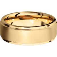 18K Yellow Gold + Bead , Polish Finish