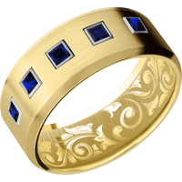 10K Yellow Gold + Satin , Satin Finish